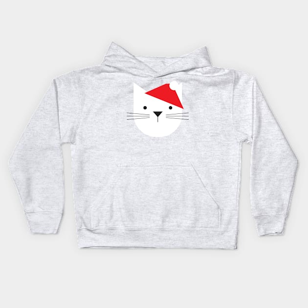 Santa Cat With Beard Kids Hoodie by ABKS